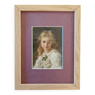 Jules Cyrille Cavé (1859-1946) - Oil on canvas - Portrait of a young girl