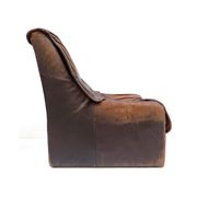 Vintage leather Brutalist armchairs