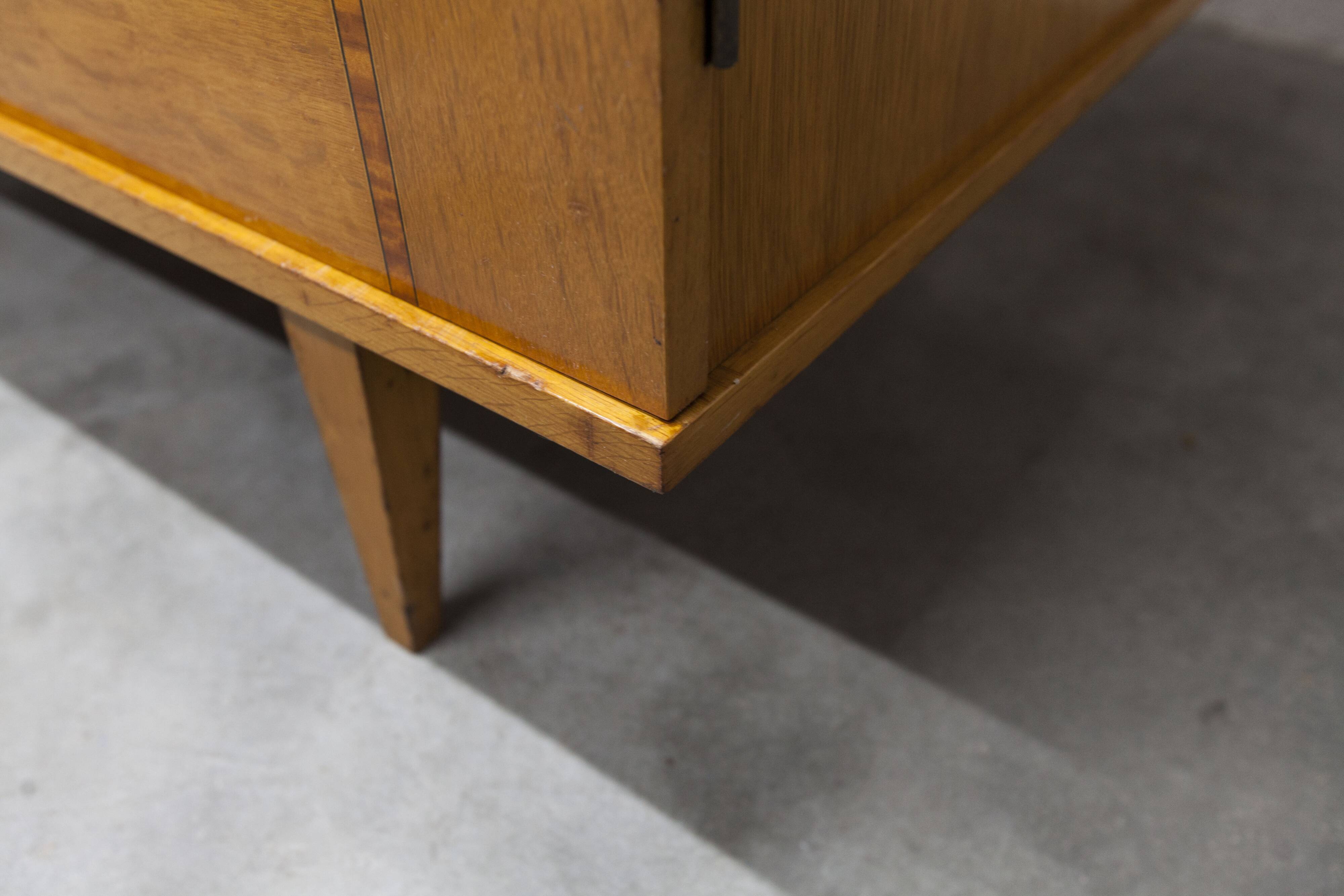 1970 Scandinavian wardrobe with shelves and mirror, 21x126, 2 doors.