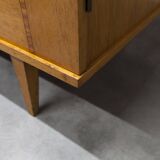 1970 Scandinavian wardrobe with shelves and mirror, 21x126, 2 doors.