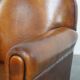 Vintage Sheepskin Leather Art Deco Style Design Armchair