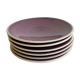 6 assiettes plates Jars Tourron Pourpre Uni