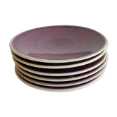 6 assiettes plates Jars Tourron Pourpre Uni