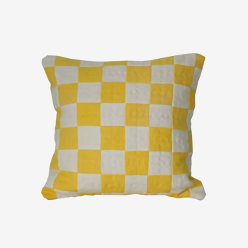 Yellow checkered cushion