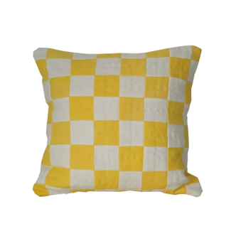 Yellow checkered cushion