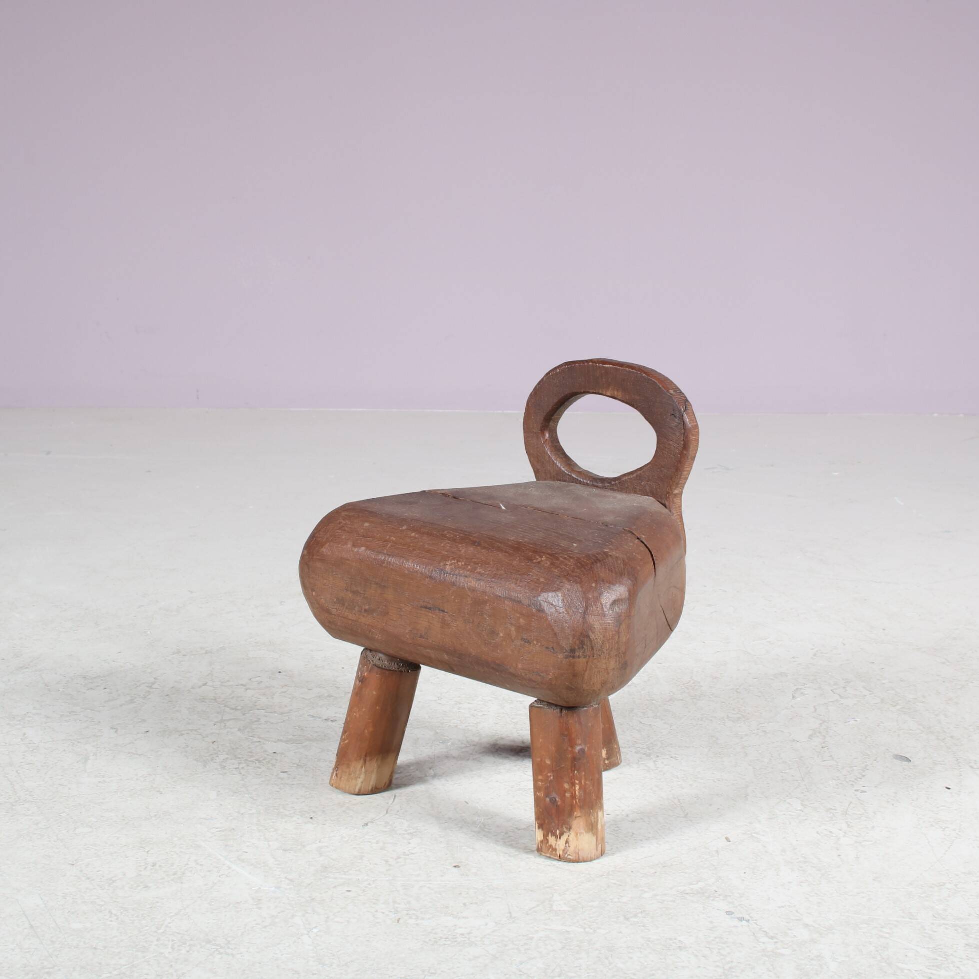 1950s Brutalist milking stool from France