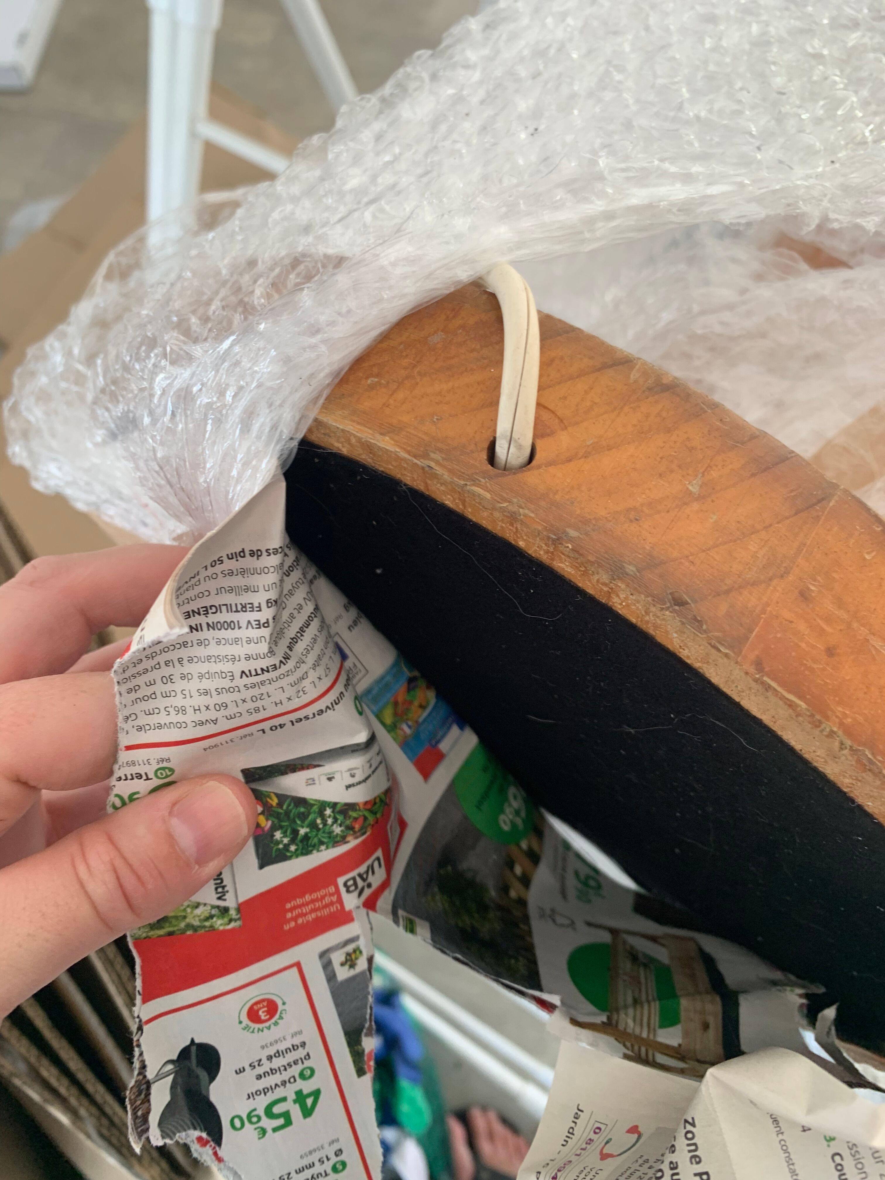 Wooden floor lamp from the 70s