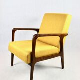 Fauteuil en tweed jaune, années 1970