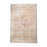 8x12 handmade orange foloral turkish rug 383x257cm