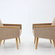 Pair of minimalist mid-century armchairs, czechoslovakia