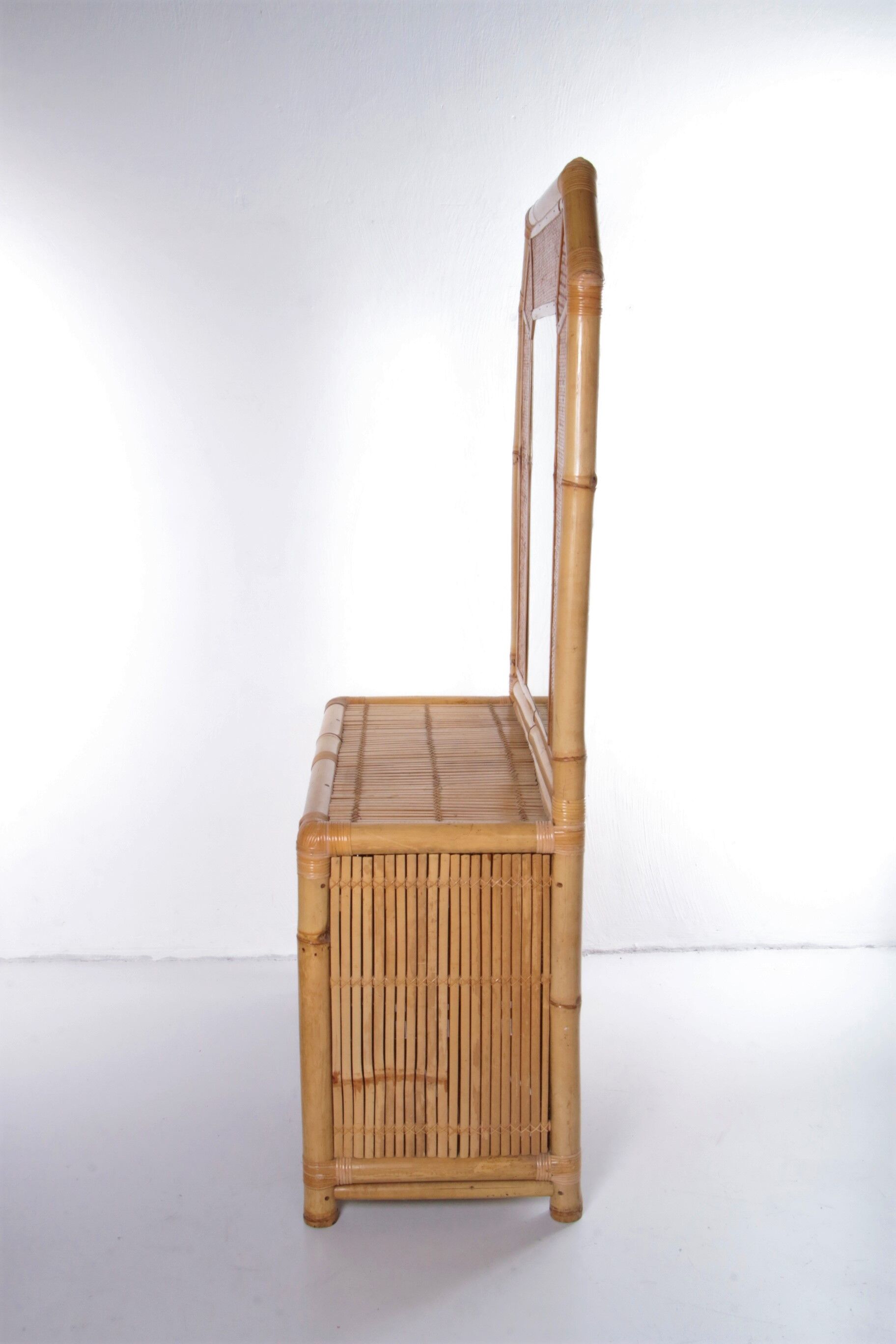 Vintage faux bamboo dressing table 'natural beauty' 1980s France