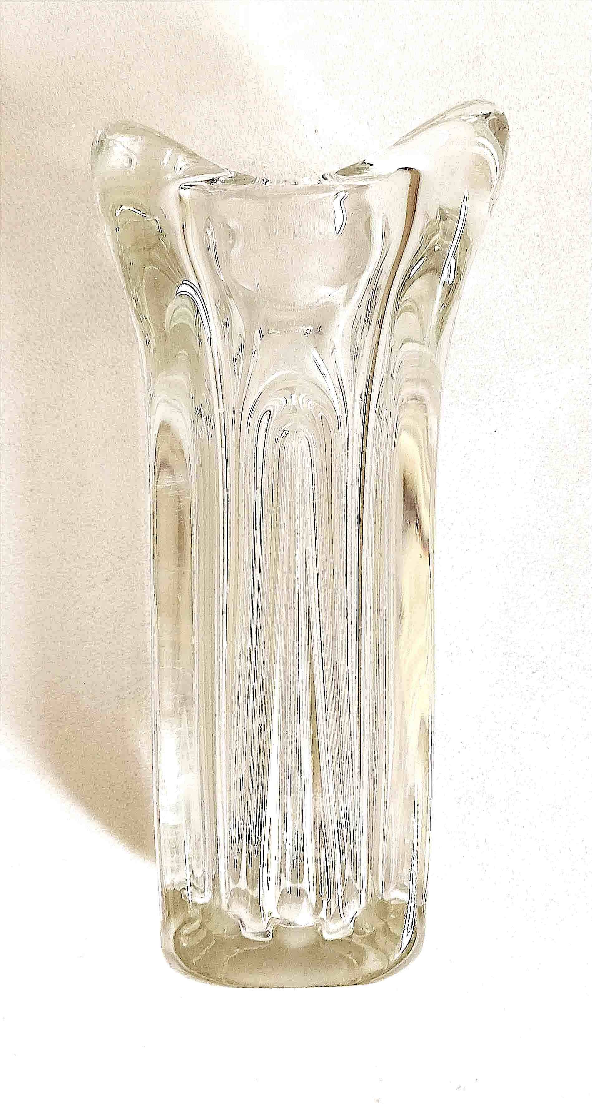 Lux Glass Austria crystal vase 1950s/1960s Height 28 cm