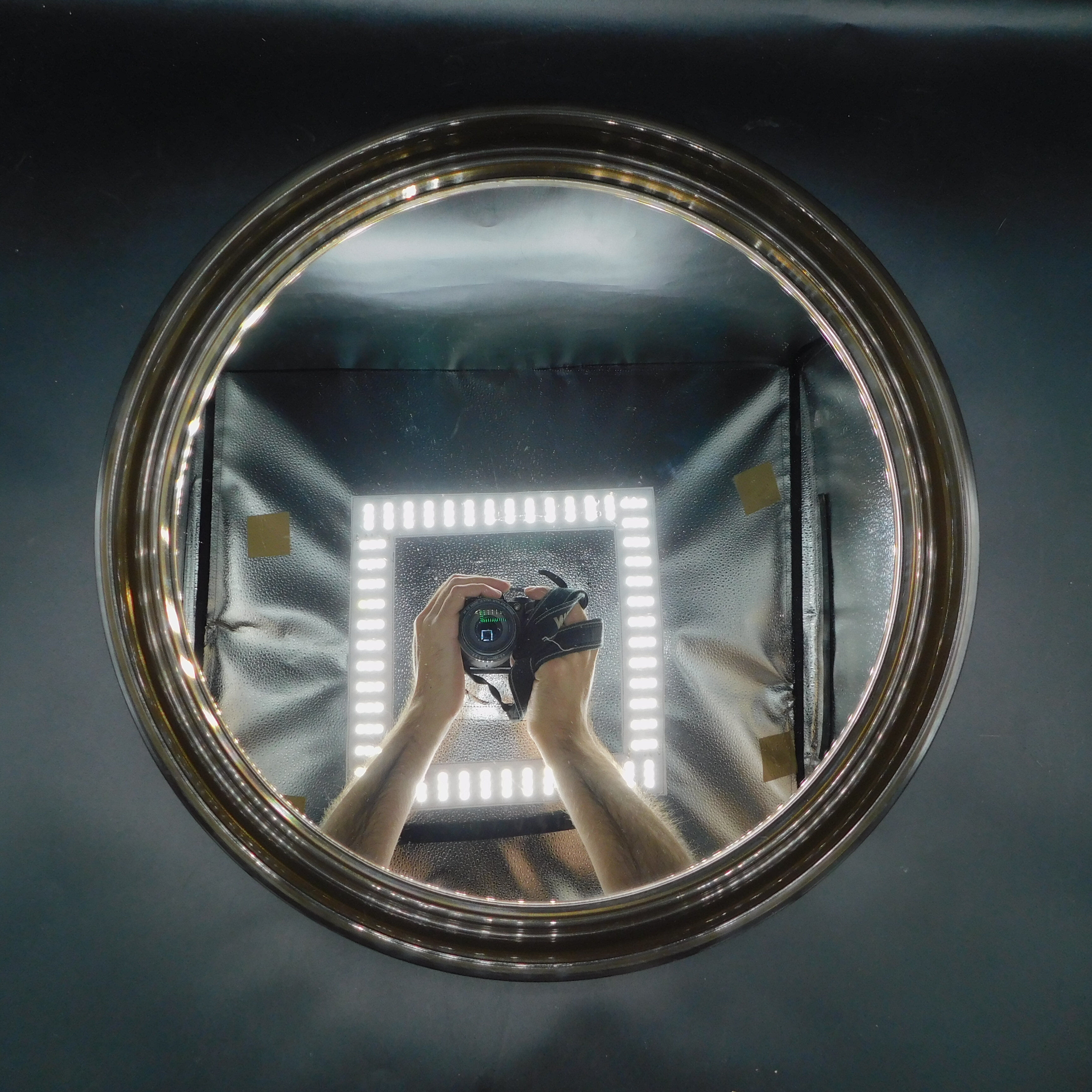Gilac smoked plastic mirror from the 70s - 40 cm