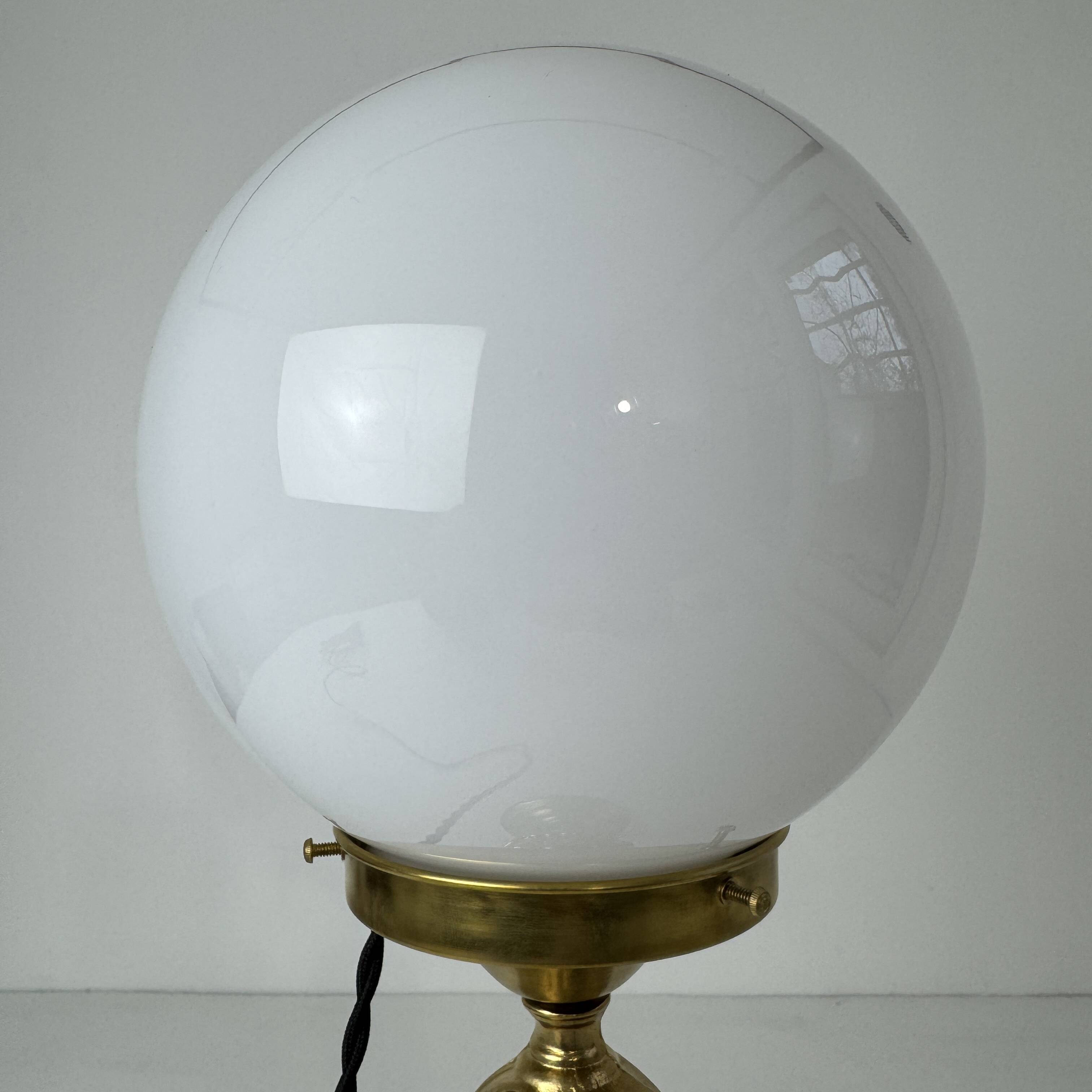 Vintage brass and opaline table lamp