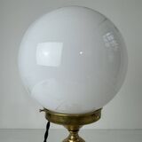 Vintage brass and opaline table lamp