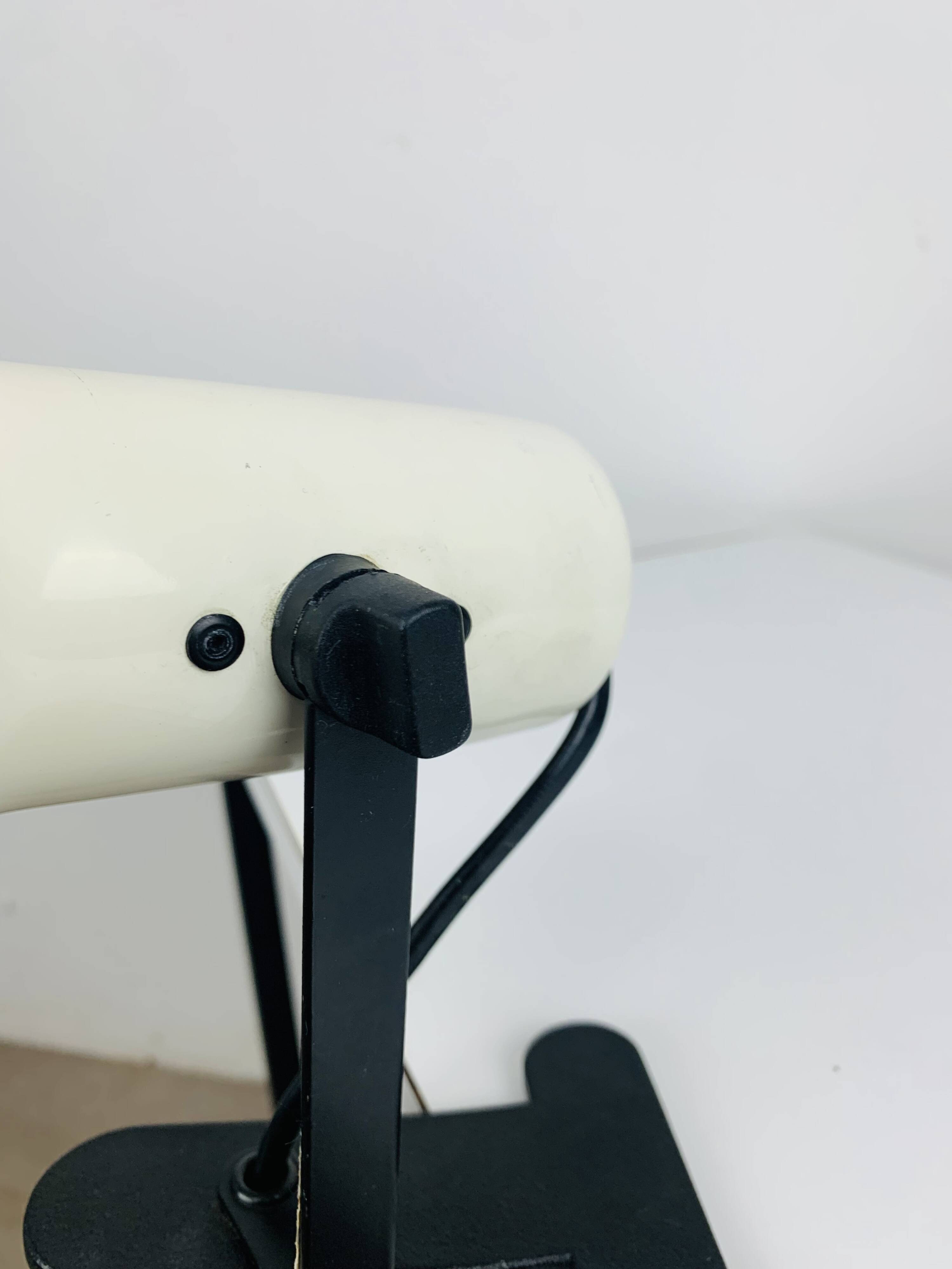 White metal clamp spotlight, vintage