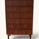 Chiffonnier « tallboy » vintage danois en teck avec 7 tiroirs