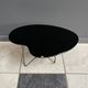 Black Glass kidney shape small side table 1960s