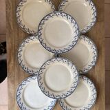 Gien porcelain plates, Terre de Fer, Montigny series