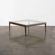 Table basse sur mesure en shagreen et laiton