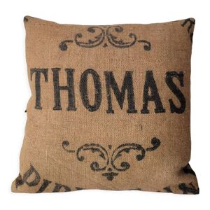 Coussin en toile de jute