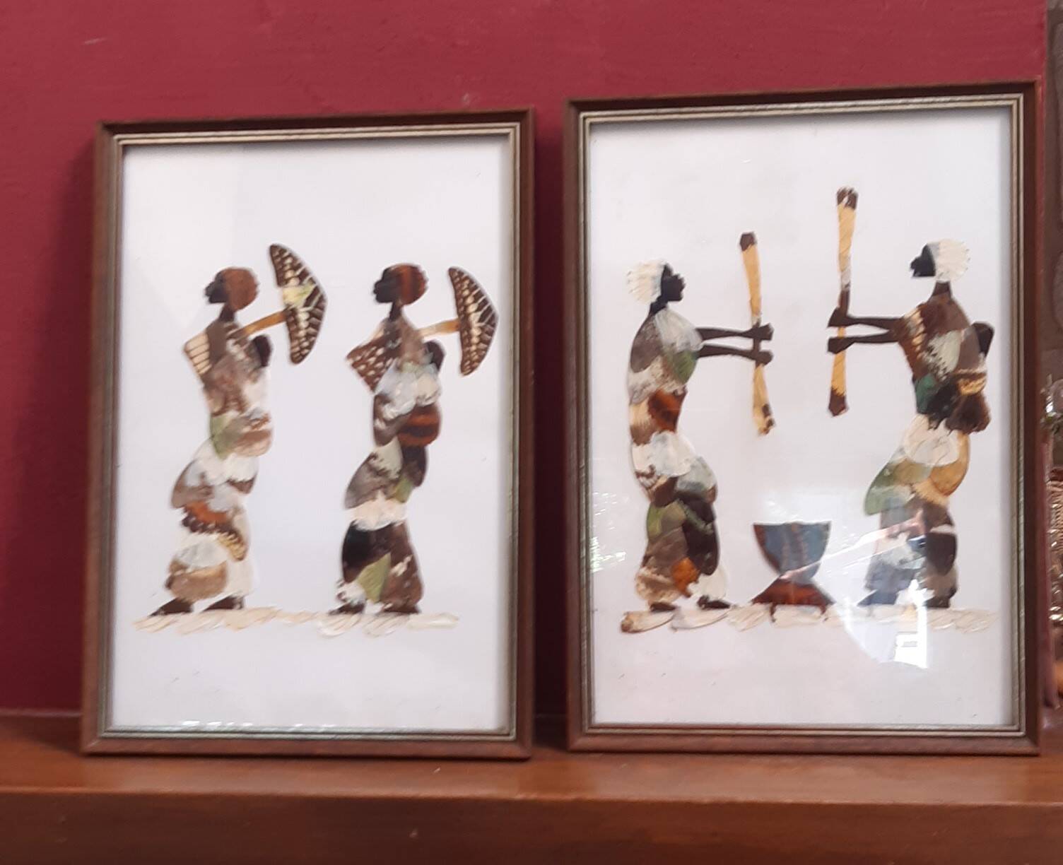 Set of 2 butterfly wing paintings