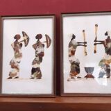 Set of 2 butterfly wing paintings