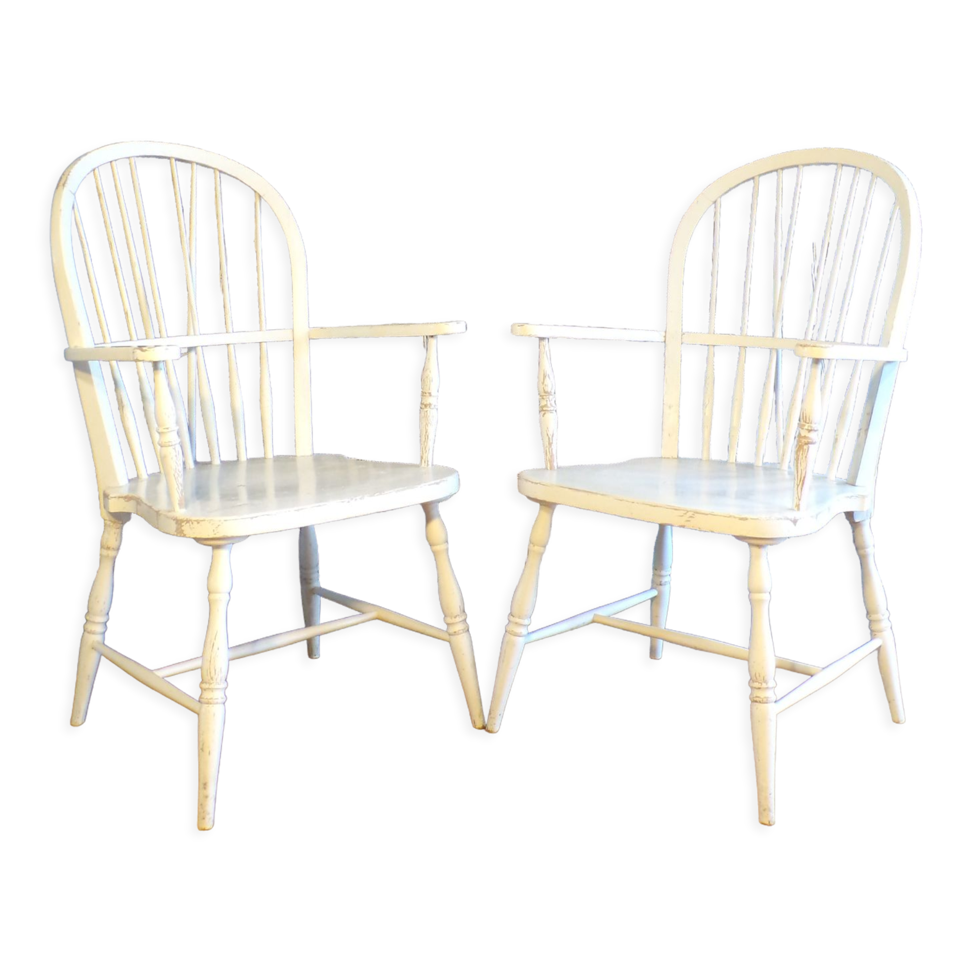 Pair of vintage Scandinavian windsor armchairs