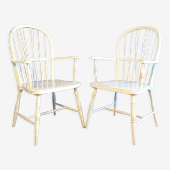 Pair of vintage Scandinavian windsor armchairs