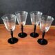 4 glasses 22 cl on black Onyx swirl stand Luminarc France, Vintage