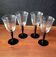 4 glasses 22 cl on black Onyx swirl stand Luminarc France, Vintage