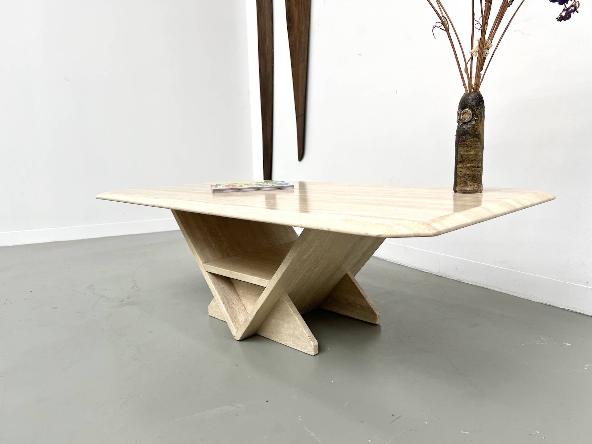 Travertine coffee table, Italy 1970