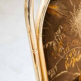 Table peinte en or et 4 chaises en tissu d'origine