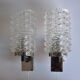 Pair of iron, chromed metal and glass years 50 / 60