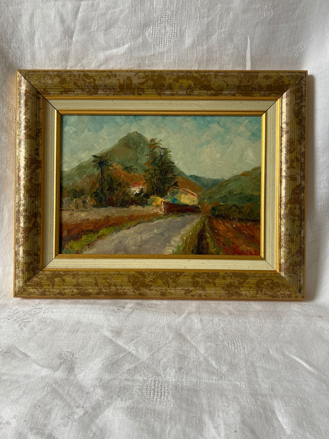 Oil on exotic landscape panel