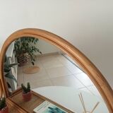 Miroir tablette vintage en rotin