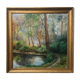 Painting "Pond in the undergrowth" HSP signed, early twentieth century with frame