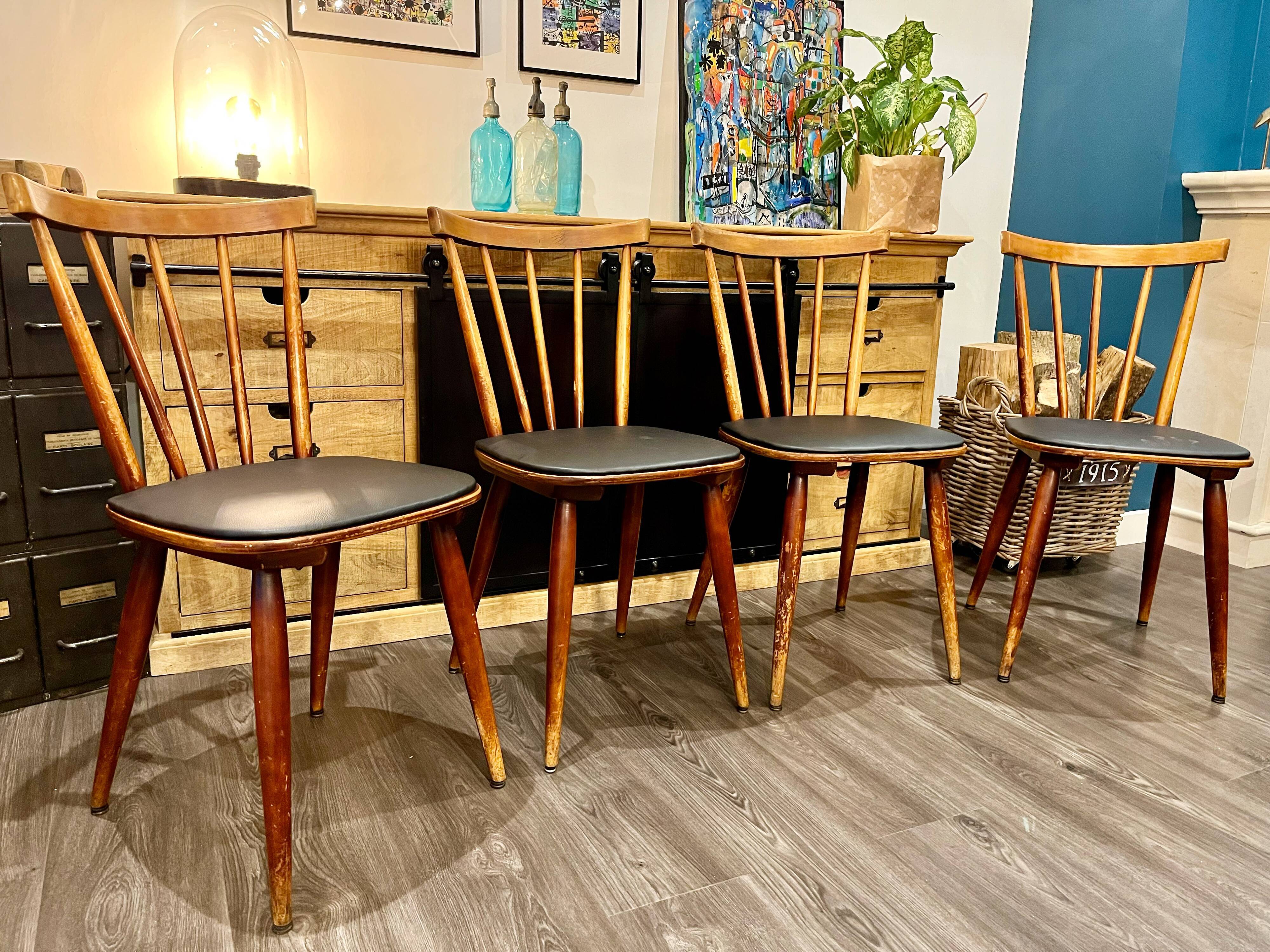 Série de 4 chaises bistrot