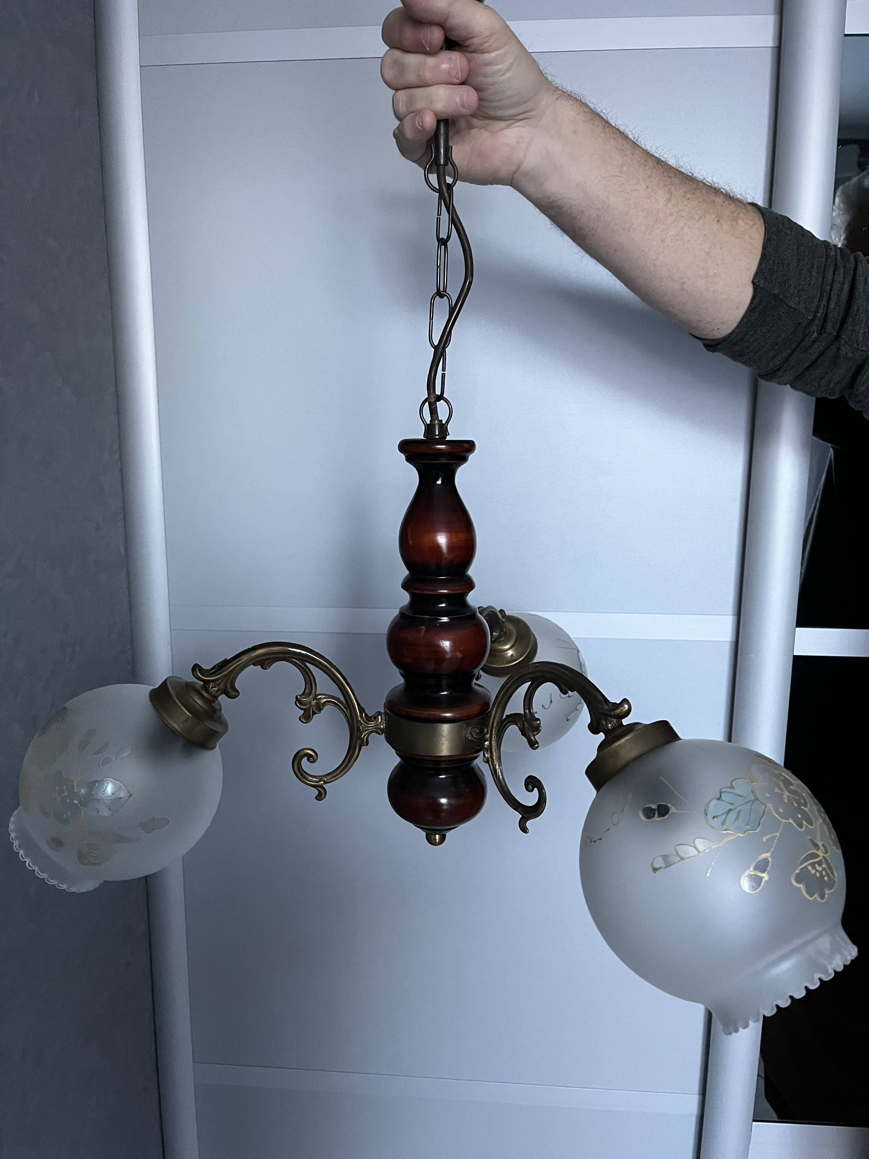 Vintage three-light chandelier