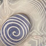 Swedish vase signed Kosta Boda blown with wavy and spiral stripes