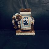 Indian decorative ceramic elephant ashtray 16cm old vintage India