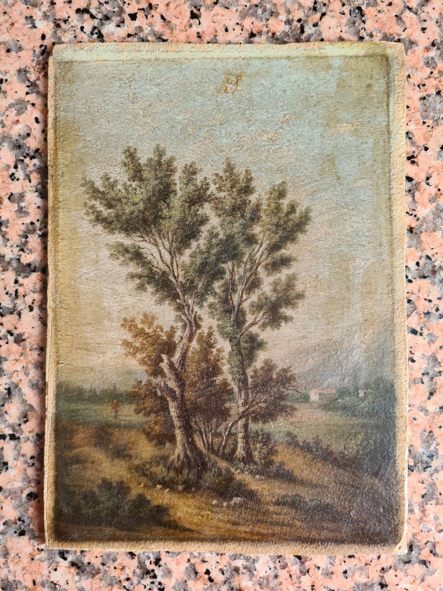 Landscape with tall trees - Oil - Barbizon