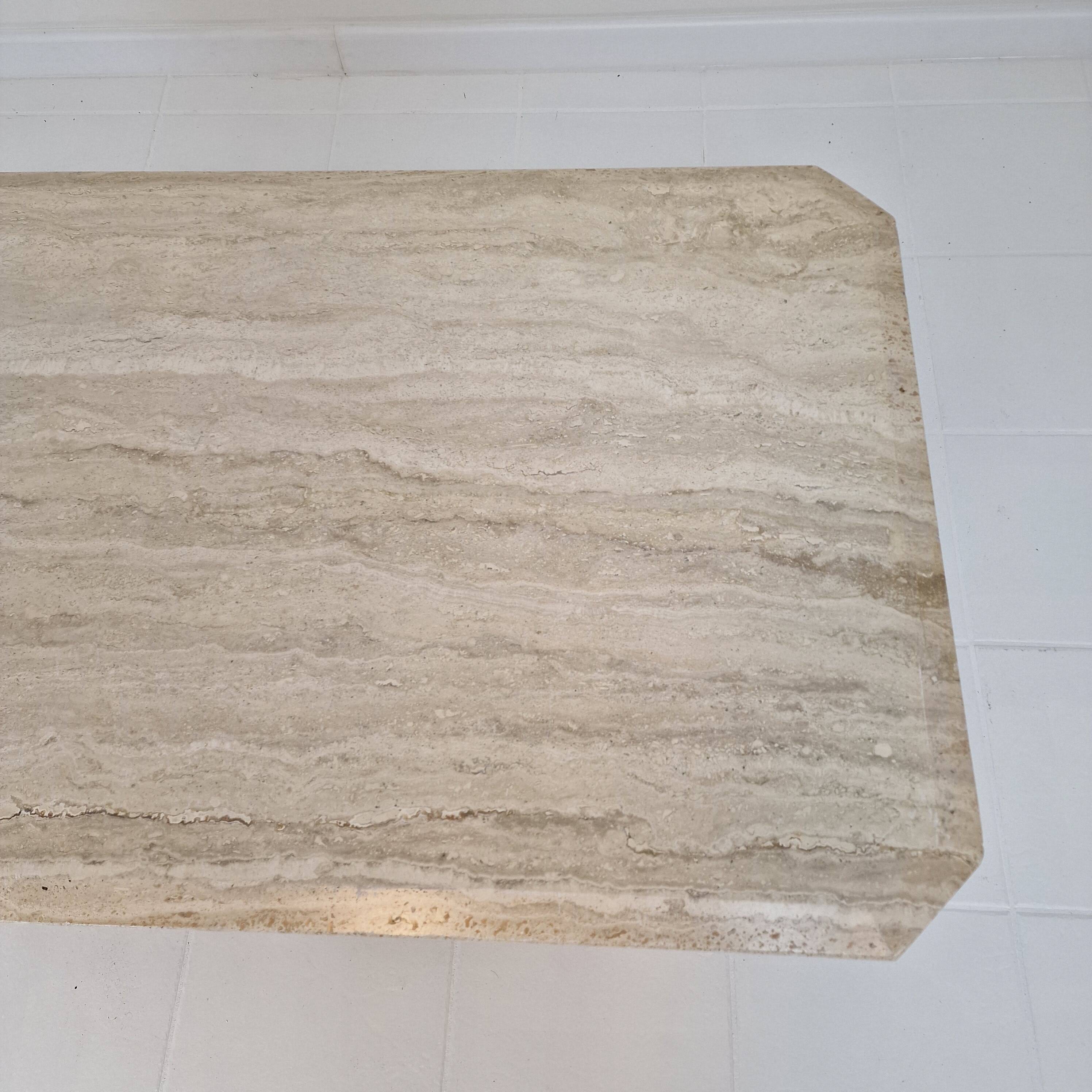 Rectangle Travertine Coffee or Side Table, Italy 1980s