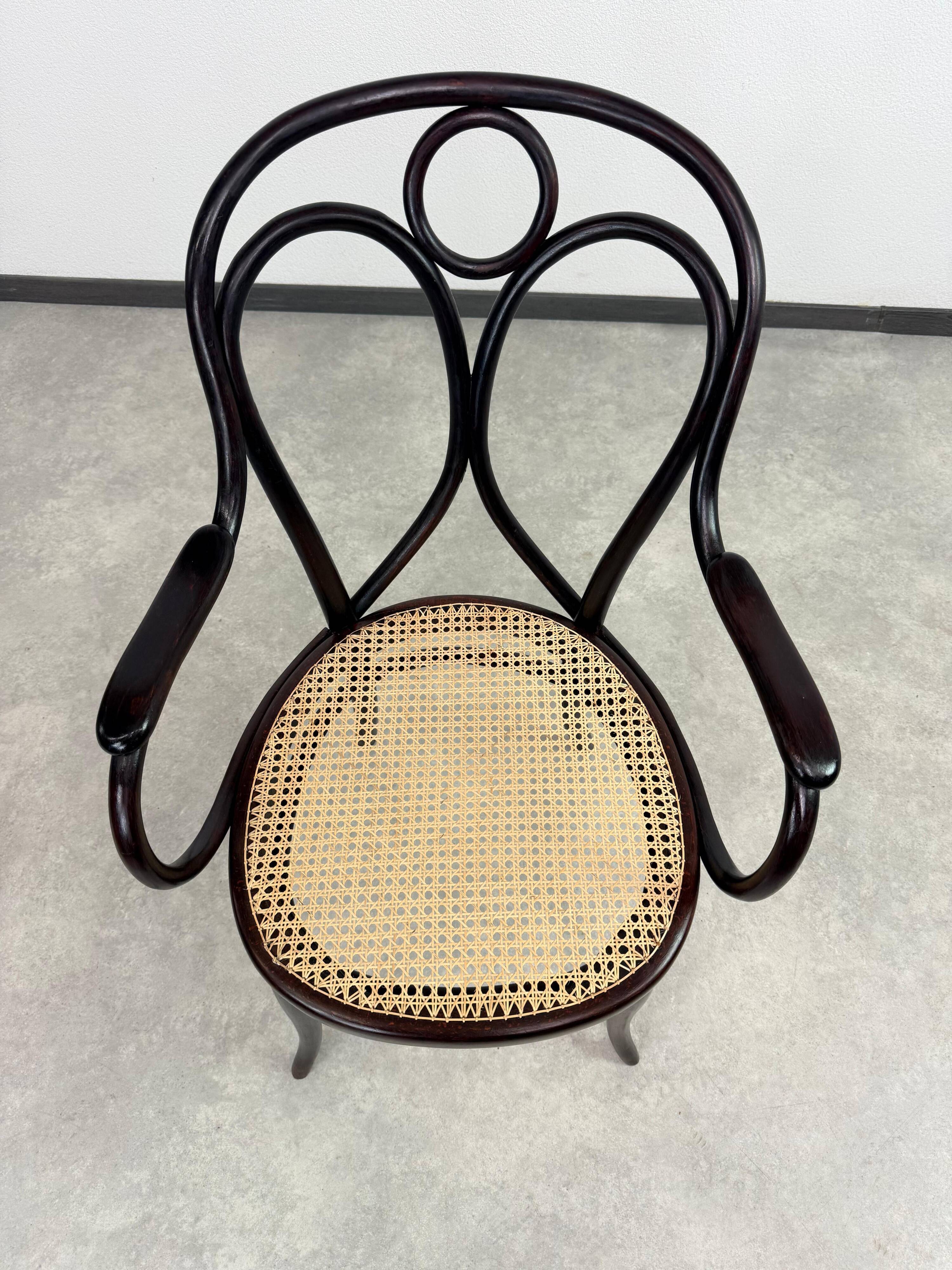 "Angel Back" armchair in bent wood no. 19 by Thonet