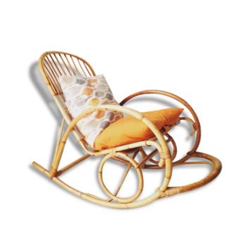 Rocking chair en rotin