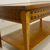 Table basse vintage en chêne année 70