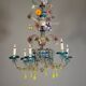 Venetian Rezzonico chandelier in multicoloured Murano glass circa 1900