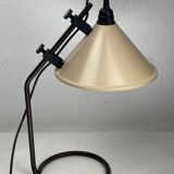 Brown metal "modernist" architectural desk lamp, Dutch 1970s