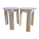 Pair of Midcentury Stools/Side Tables Trio, Olaf Von Bohr, Italy, 1970s