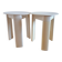 Pair of Midcentury Stools/Side Tables Trio, Olaf Von Bohr, Italy, 1970s